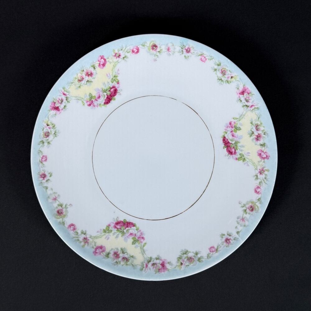 Early 1900s Hermann Ohme Silesia Decorative Floral Plate/8.5"